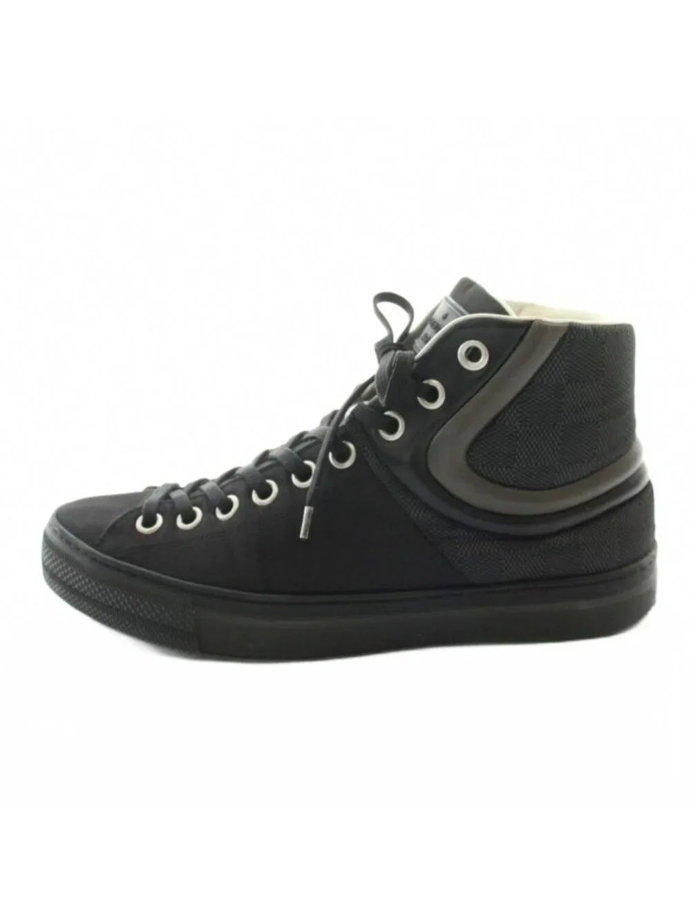 Louis Vuitton Damier Graphite Sneakers High Cut Nylon Leather Black 5.5
